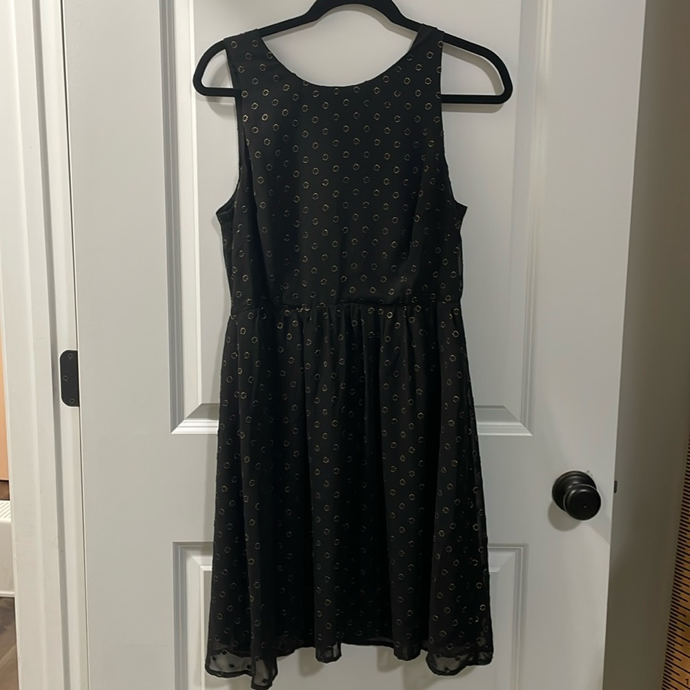 Mid-length Black & Gold Dress